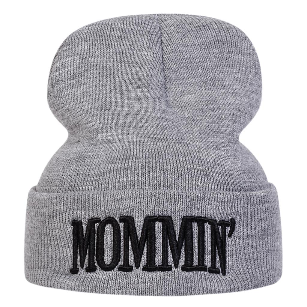 Letter MOMMIN Embroidered Knitted Hat Men and Women Outdoor Windproof Cap Cotton Hip-Hop Hats Autumn and Winter Caps