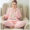 Warm Sleepwear for Winterplus Size Women Winter Thickened Coral Velvet Cartoon Korean Version Long Sleeve Long Pants Student