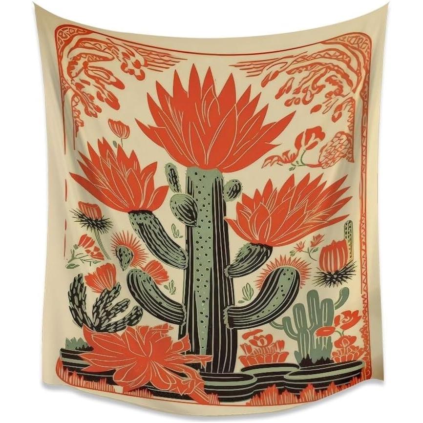 Heltrappe Vintage Mexican Cactus Wall Tapestry 75x100