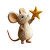 Felt Mouse with Star Handmade Cute Felt Mouse Figurine Mouse Holding Star Wand Ornament for Fall Home Decor Christmas Stocking Stuffer