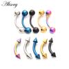 Piercing Banane Sourcil En Argent 925 Et Acier 316L - Calibre 16, Longueur 8 Mm, Bille 3 Mm - 6