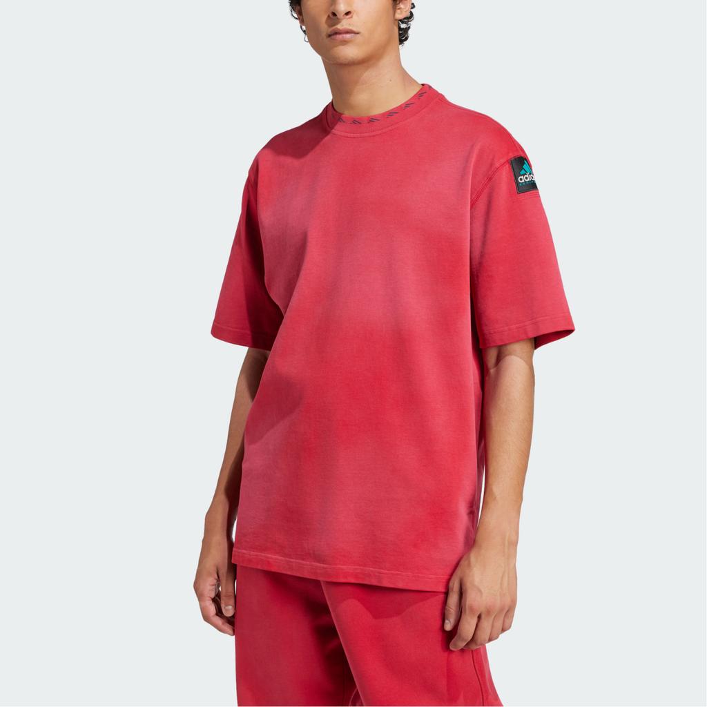 Adidas Oryginalne EQT SS25 Sportowe Prane Minimalistyczne Okrągły Dekolt Dopaminowe Koszulki z Krótkim Rękawem Męskie Koszulki Czerwone JP4960