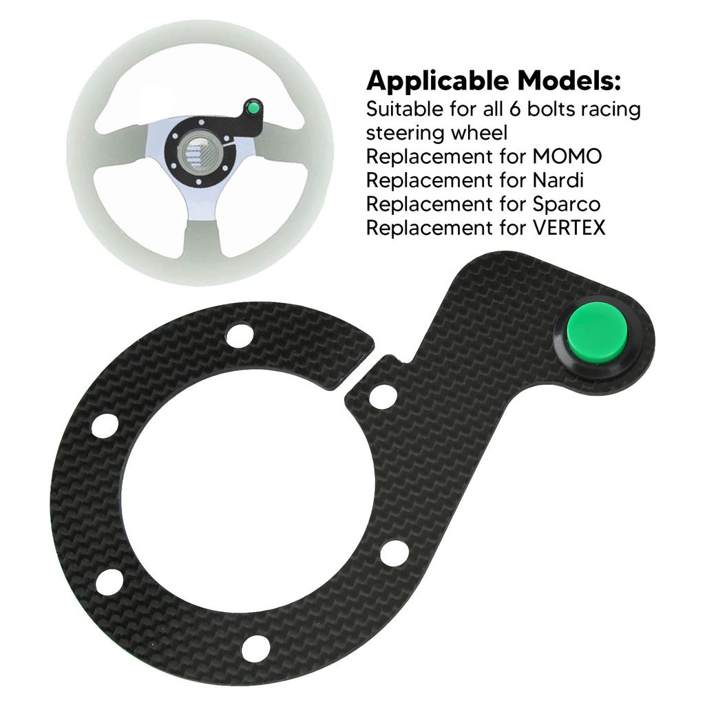 Steering Wheel Horn Button 6 Hole Carbon Comfortable Touch Sensitive Replacement For