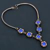 Blue Sapphire Necklace, Handmade Gemstone Necklace, 999 Copper Wire Wrapped Necklace Antique Jewelry, For Engagement Gift