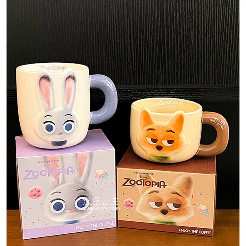 Disney Zootopia Ceramic Mug Judy Nick Couple Coffee Cup Home Daily Drinking Cup Gift