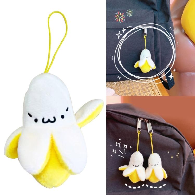 Playful Banana Keychain Toy Soft Plush Keyring Colorful Key Chain Accessories for Women and Men Car Interior Decoration