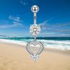 Butterfly Zircon Dangle Belly Button Ring Stainless Steel Hypoallergenic Navel Piercing Jewelry for Gift Giving