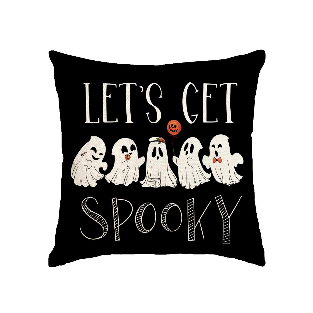 

Хэллоуин Наволочка Тыква Череп Смешной Призрак Чехол для Подушки Диван Гостиная Украшение Подушка 45 * 45cm [without core]