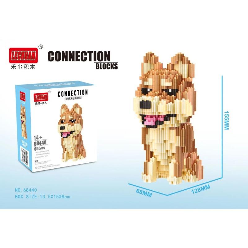 Linkgo Verbindung Bausteine Collie Husky Bulldog Corgi Schnauzer 3D Modell Tier Hund Mini Ziegel Figur Spielzeug Für Kind Geschenk