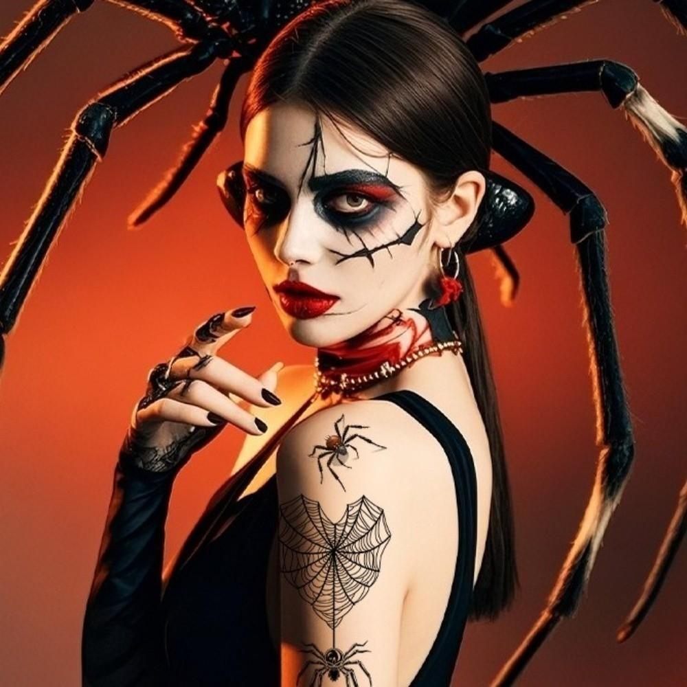 Waterproof Spider Tattoo Realistic Halloween Face Tattoo Body Art Body Tattoo Stickers Face Makeup