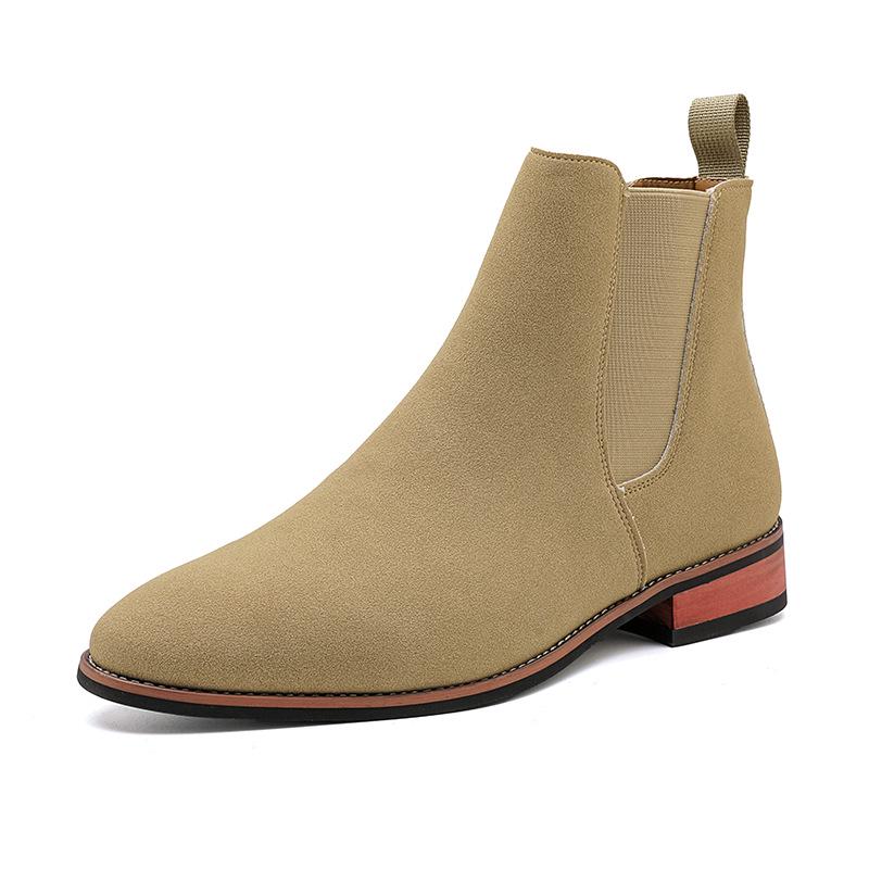 Men s Large Suede Chelsea Boots: Slip-On Business Style, Retro Design, Versatile European & American Fashion 44