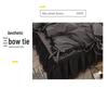 Black Lace Princess Style Bed Skirt Set - Bestseller 4-Piece for 1.5/1.8m Beds