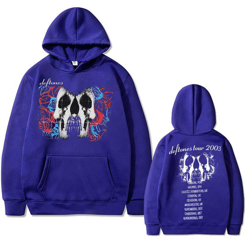 Mikina s kapucí s oboustranným grafickým motivem lebky Deftones