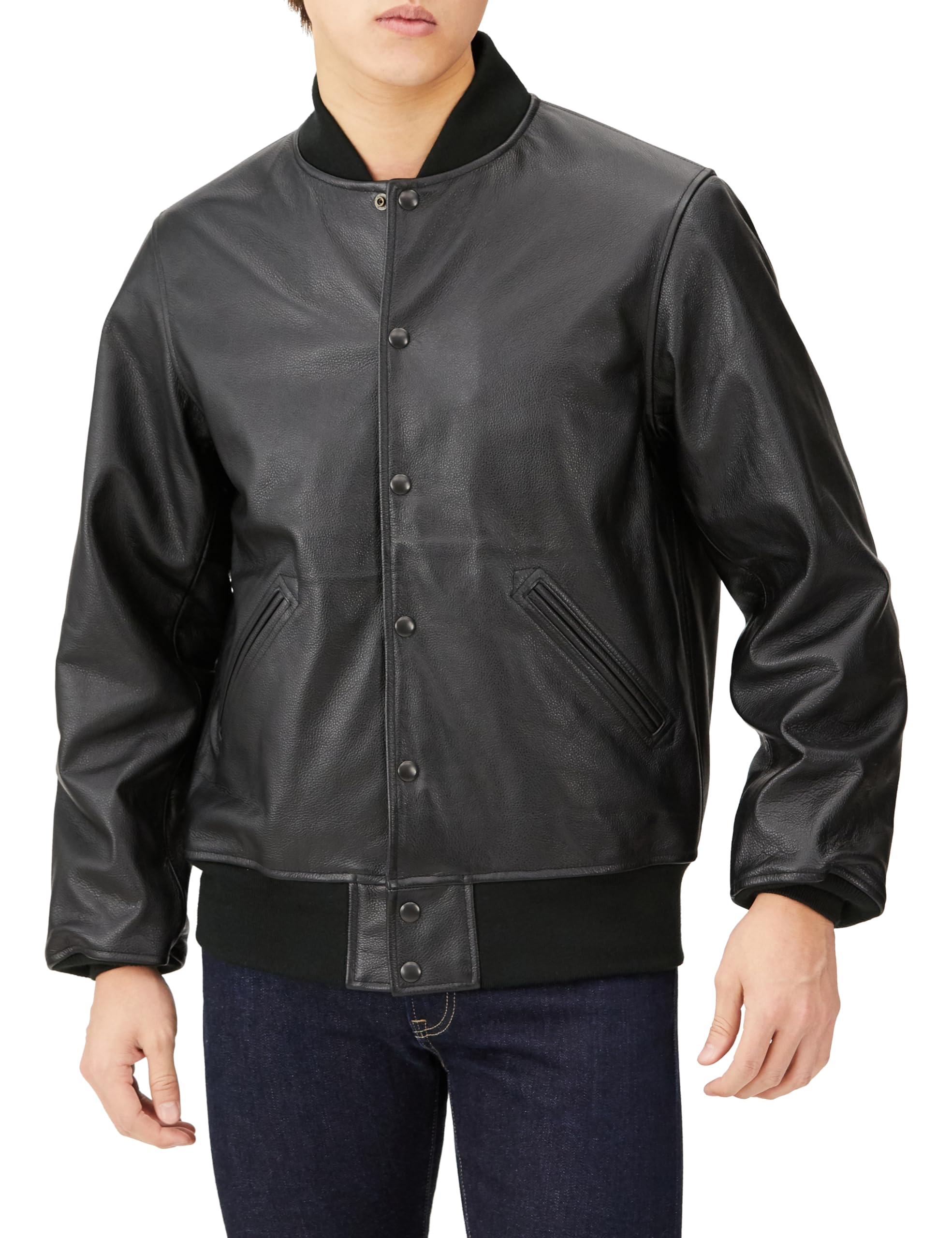 

Leather COW LEATHER AWARD JACKET Black [Houston] Men s чорний