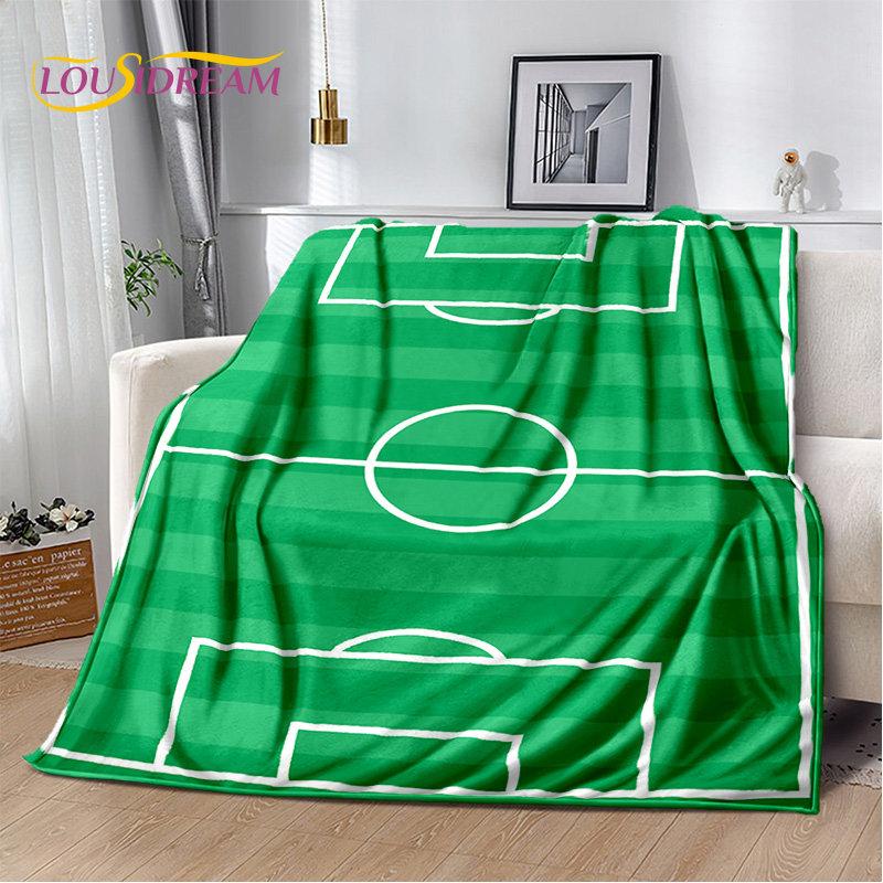3D Football Art Cartoon Soft Plush Blanket,Flannel Blanket Throw Blanket for Living Room Bedroom Bed Sofa Picnic Cover Bettdecke