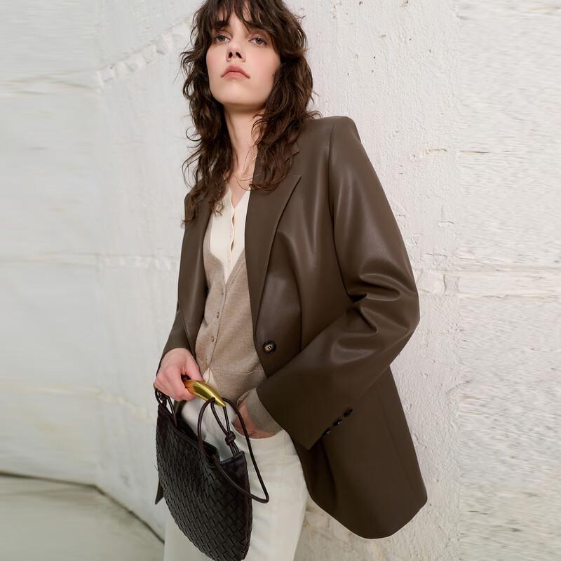 

Женская куртка Sancai в стиле ретро, свободного кроя, из ПУ кожи S