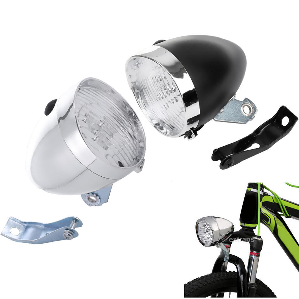 Vintage Bike Headlight Retro 3 LED Front Bicycle Flashlight Classic Lamp for Urban Cycling Safety