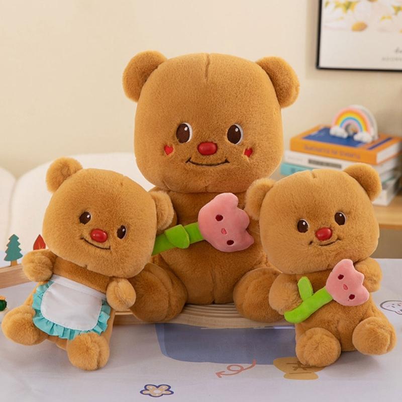 Cute Doll Bear Butter Stuffed Animals Bear Toy Soft Comfortable Bear Doll Early Education Toddlers Toy