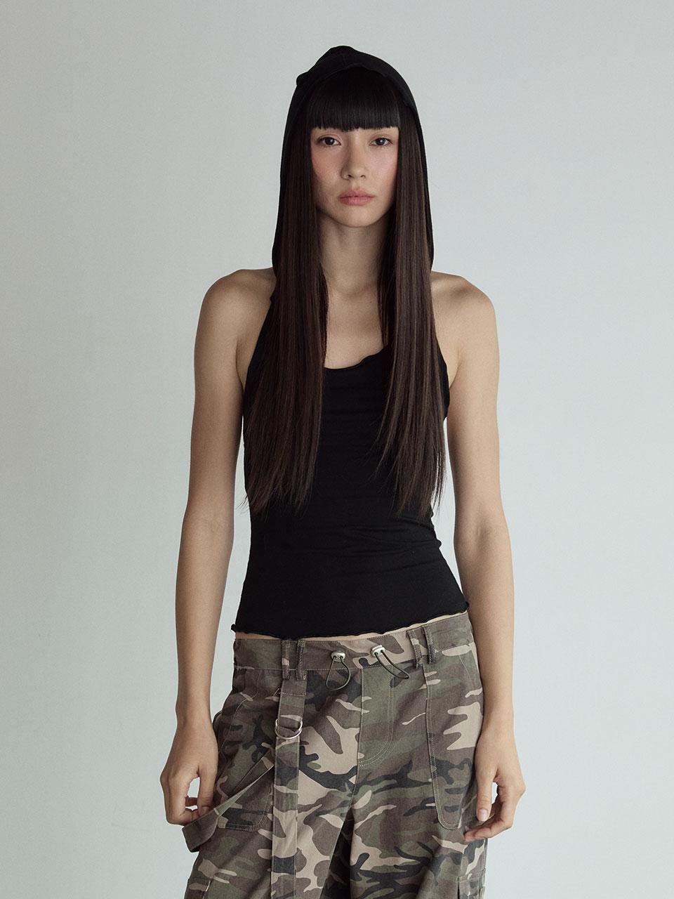 Visus Hood Sleeveless Top_Black M
