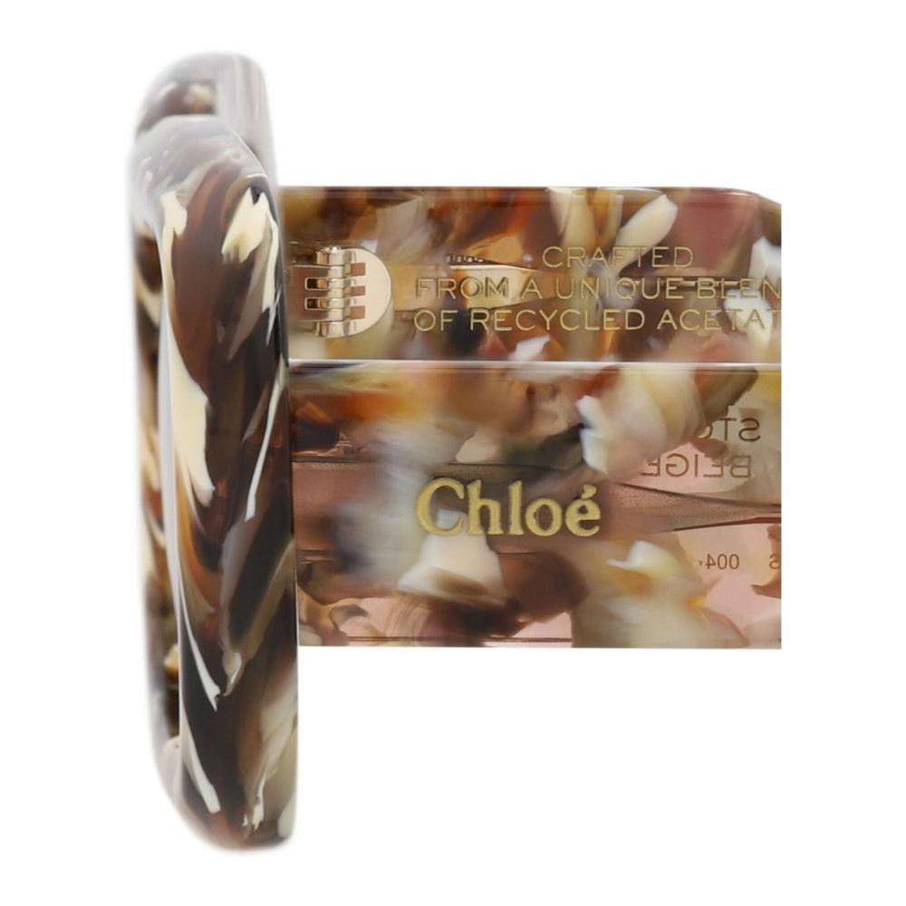 Chlo  Brown Square Frame Recycled Acetate Sunglasses