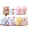 40pcs/lot Super Cute 10cm Animal Bear Chick Penguin Stuffed Animals Dolls Plush Toy Kerying Pendants for Children Gift