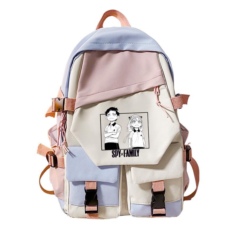 Animation zweidimensionaler Rucksack Dekompression Rückenschutz für Grund- und Sekundarschüler Campus-Trend Schultasche College-Stil