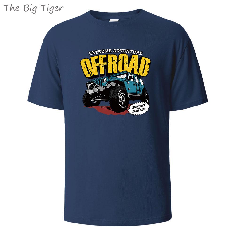 Offroad Vehicle Printing Comfortable Cotton Tshirt Men Simple Crew Neck Design Soft Breathable Short Sleeve Basic Mens Tshirt