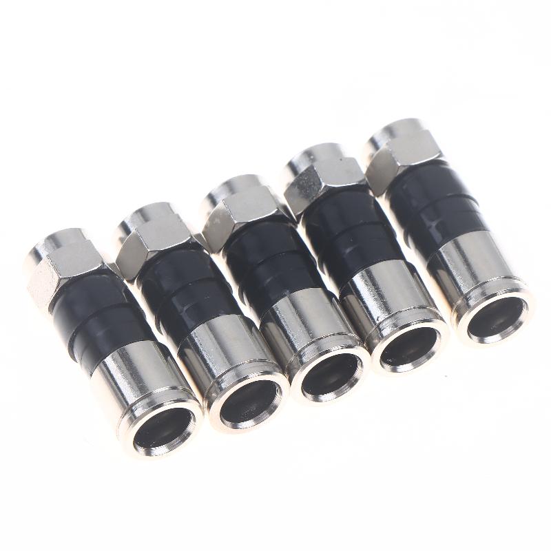 5/10/20Pcs Waterproof Straight Antenna Cable Adapters Rg6 F-Type Coaxial Compression Connectors For Satellite & Cable Tv