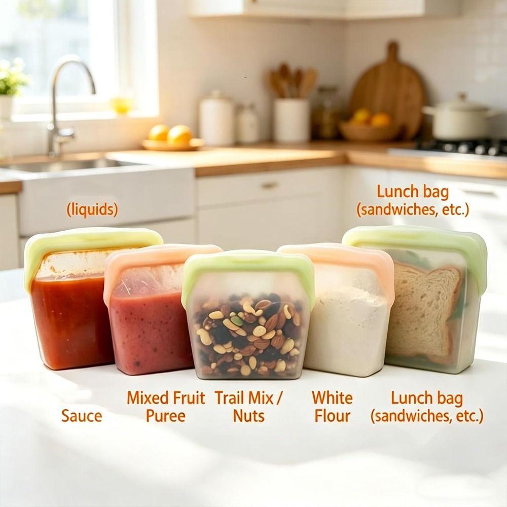 High Temperature Resistance Silicone Fresh-keeping Bag Upright Freezer Bags Freezer Microwave Safe