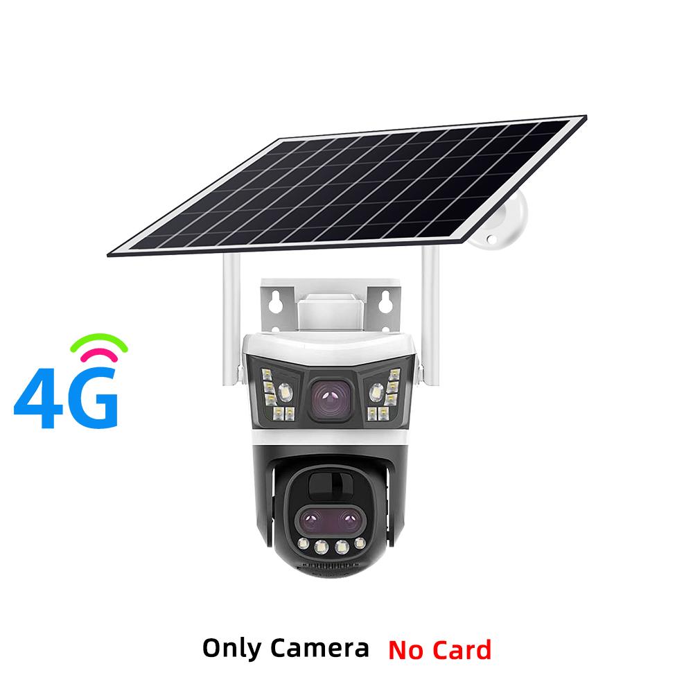 HD 10x Zoom Solar-powered Camera, Dual-lens Three-view Monitoring, PTZ Automatic Tracking CCTV, Wireless WIFI/4G Security Camera