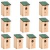 Wooden Birdhouses - vidaXL - 10 Pcs - 12x12x22 Cm - 3 Cm Entrance Hole - Brown