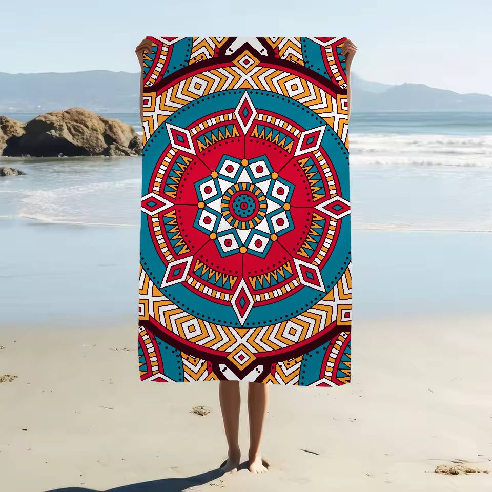 Classical Floral Pattern Print Beach Towel For Kids Personalized Bath Towel Pool Towel Vacation Gift Picnic Towel Party Gift