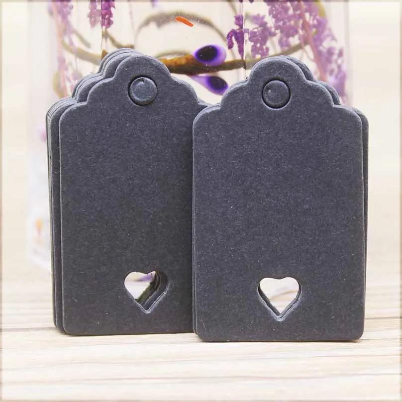 

100 шт. Крафтових паперових бірок Ручна робота з любов ю Підвісні бірки Бірки для одягу для цукерок/подарунків/печива Дисплей Пакувальна етикетка Картка чорний