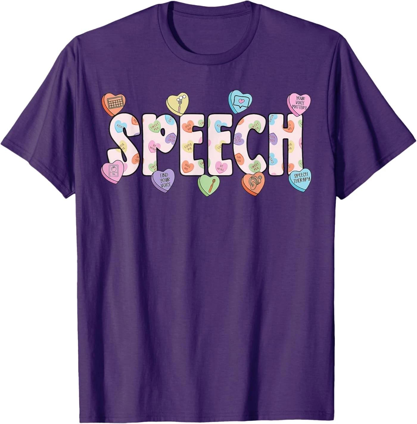 Speech Language Pathologist Valentines Day SLP Therapy Unisex T-Shirt 2XL