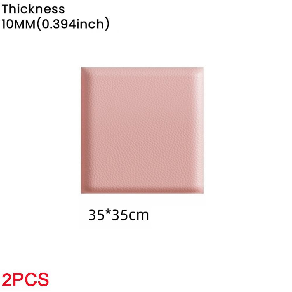 2pcs Leather 3D Wall Sticker Self Adhesive Soft Wall Panels  Room Headboard