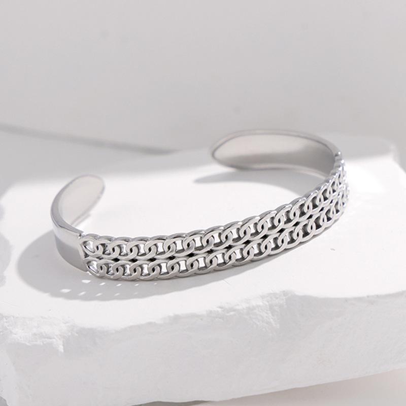 Hypoallergenic Non-tarnish Minimalist Chain Bracelet Women's Geometric Personality Niche Design Stainless Steel Bracelet