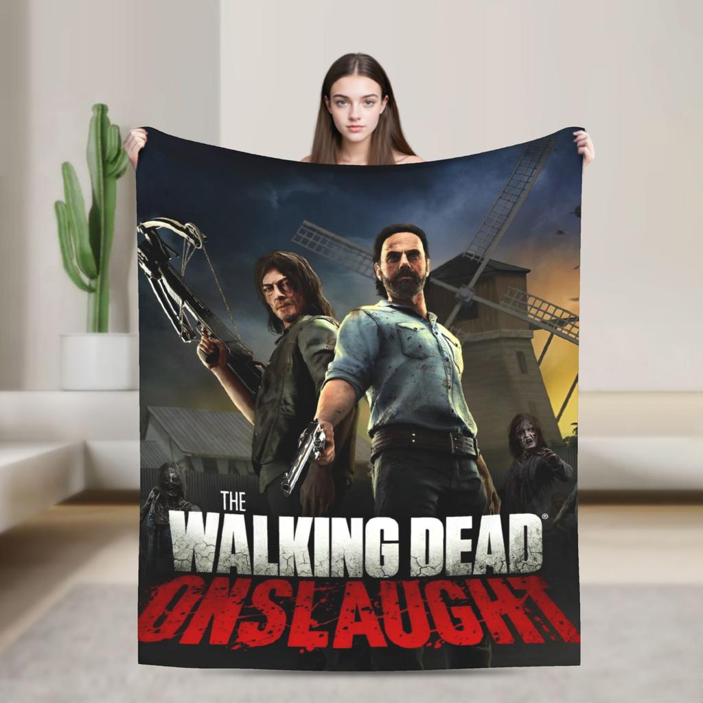 The Walking Dead Blankets Coral Fleece Plush Movie Daryl Dixon Rick Grimes Ultra-Soft Throw Blanket for Home Couch Bed Rug