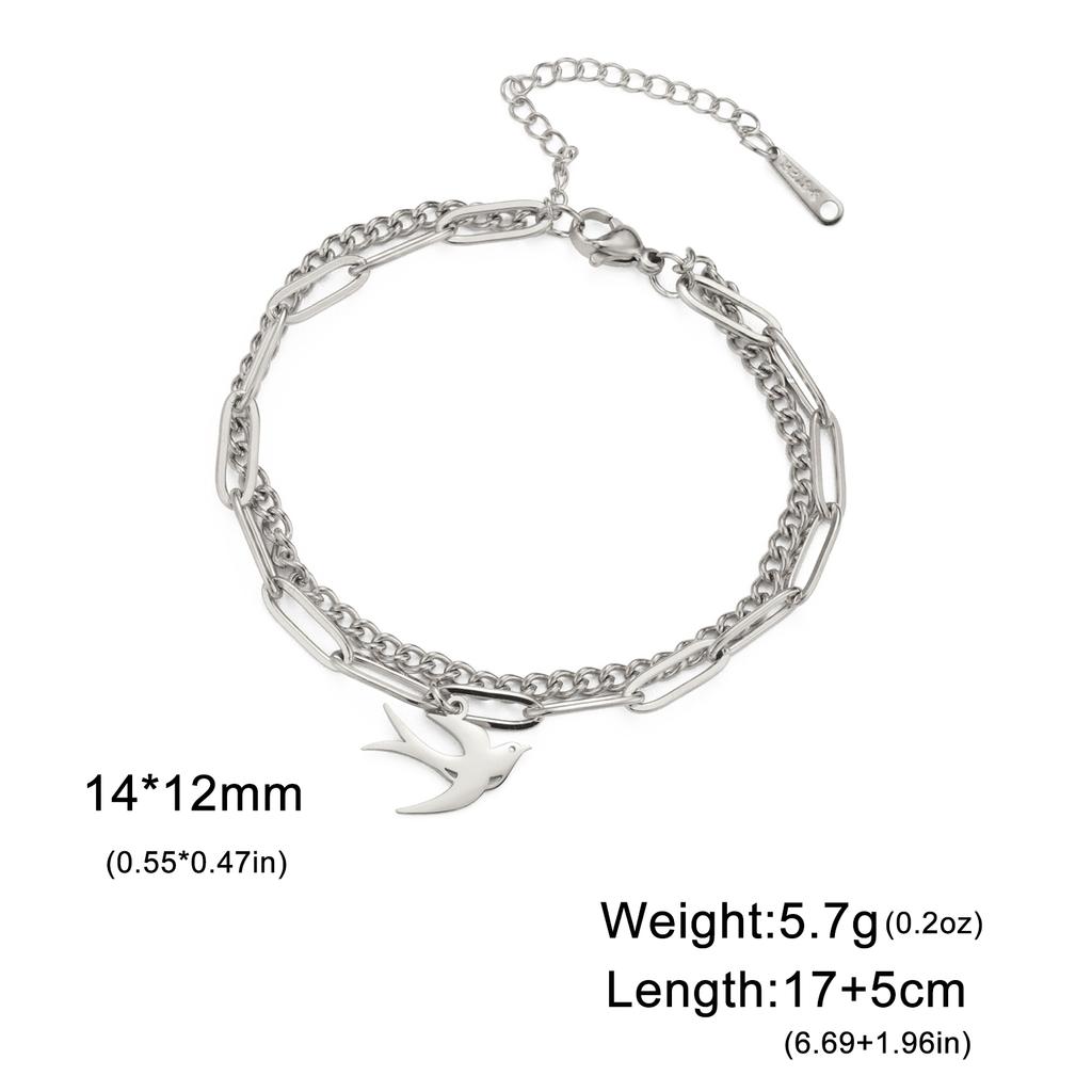 Cazador Swallow Bird Charm Bracelets for Women Stainless Steel Beads Box Chain Hand Bracelet Jewelry Gift 2026 Wholesale