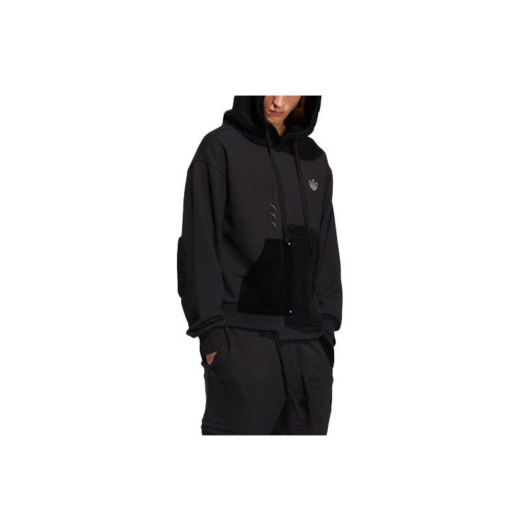 Adidas Originals Trefoil Melting Sadness Puppet Series Irregular Spliced Hoodie Men Black HC0352 XS
