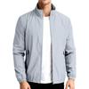 Lightweight Stand Collar Windbreaker Jacket for Men with Zipper Closure and Elastic Cuffs Casual Outerwear for Spring Fall