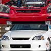 Bright Black Front Grille for 1996-1998 Honda Civic: Cross-Border Fitment & Modification