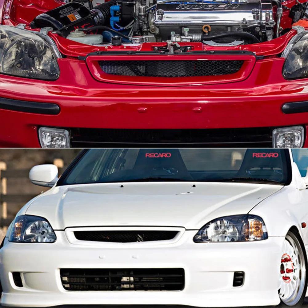 Bright Black Front Grille for 1996-1998 Honda Civic: Cross-Border Fitment & Modification