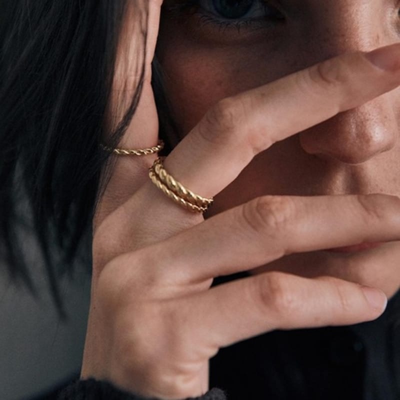 green [925 silver] Five.silver.212 / ring end (gold)