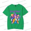 Vintage Kpop Demon Hunters Anime T-shirt Rumi Zoey Mira Print T Shirt Harajuku Cartoon Kpop Demon Hunters Teenage Girls Tshirts