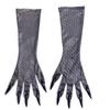 Half Face Cover Cats Woman Face Mask Rhinestone Masquerade Gloves  Halloween Prop Accessories