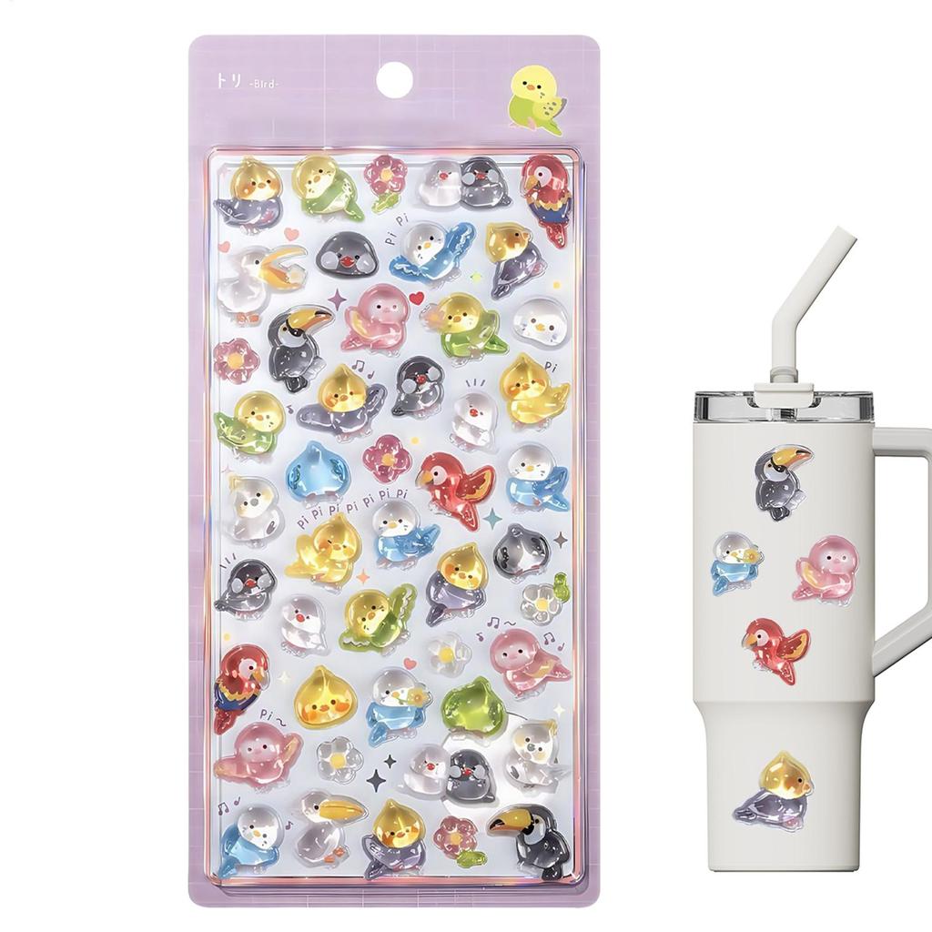 3D Stickers Crystal Cartoon Animal Decal Scrapbooking Stickers Cute Decor for Notebook, Phone Case & DIY Crafts Multipurpose