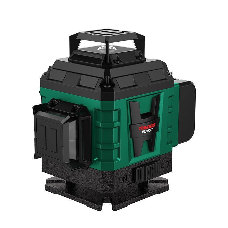 12-Level Precision Green Laser Line: 16 High-Intensity Lines for Indoor/Outdoor Use