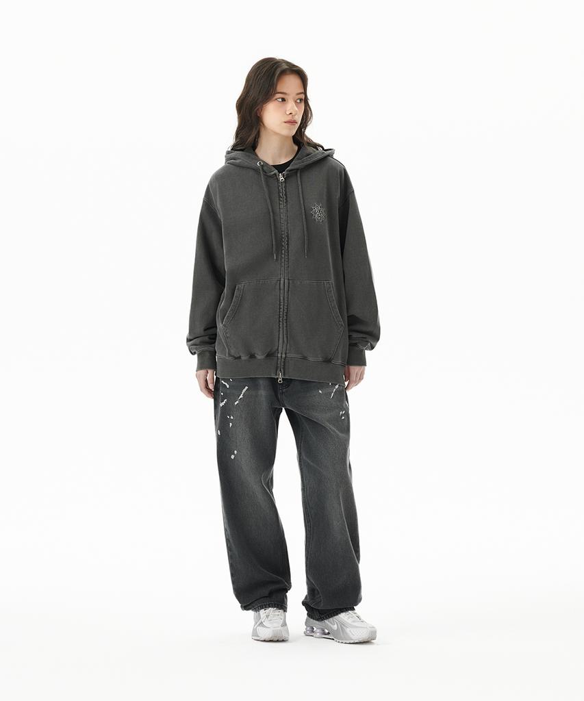 Mahagrid Sun Logo Pigment Zip Up Hoodie Charcoal(Mg2Dfmm430A)