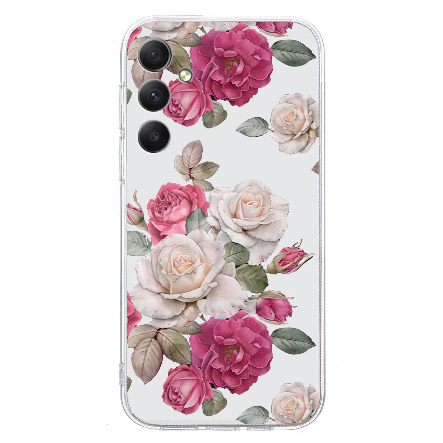 

For Samsung Galaxy A54 5G TPU Case Pattern Print Protective Phone Cover Rose