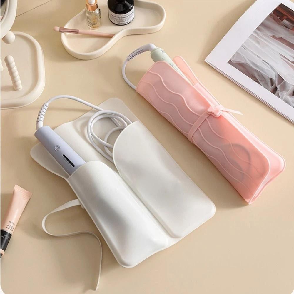 Silicone Hair Straight Iron Organizer Portable Hair Perming Stick Case  Hair Styling Tools Storage